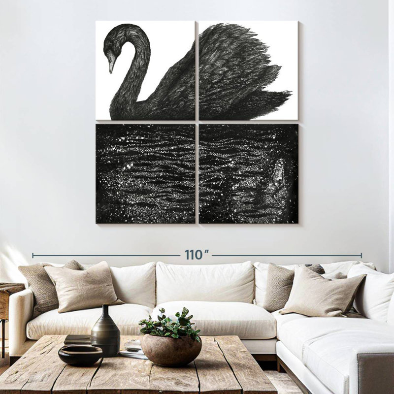 Brampt Black Swan Reflection, 74" H x 74" W