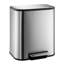 Stainless Steel Rectangular Garbage Can with Soft-Close Lid & Removable Inner Basket, Heavy Duty Hands-Free Odor-Proof Step Trash Can