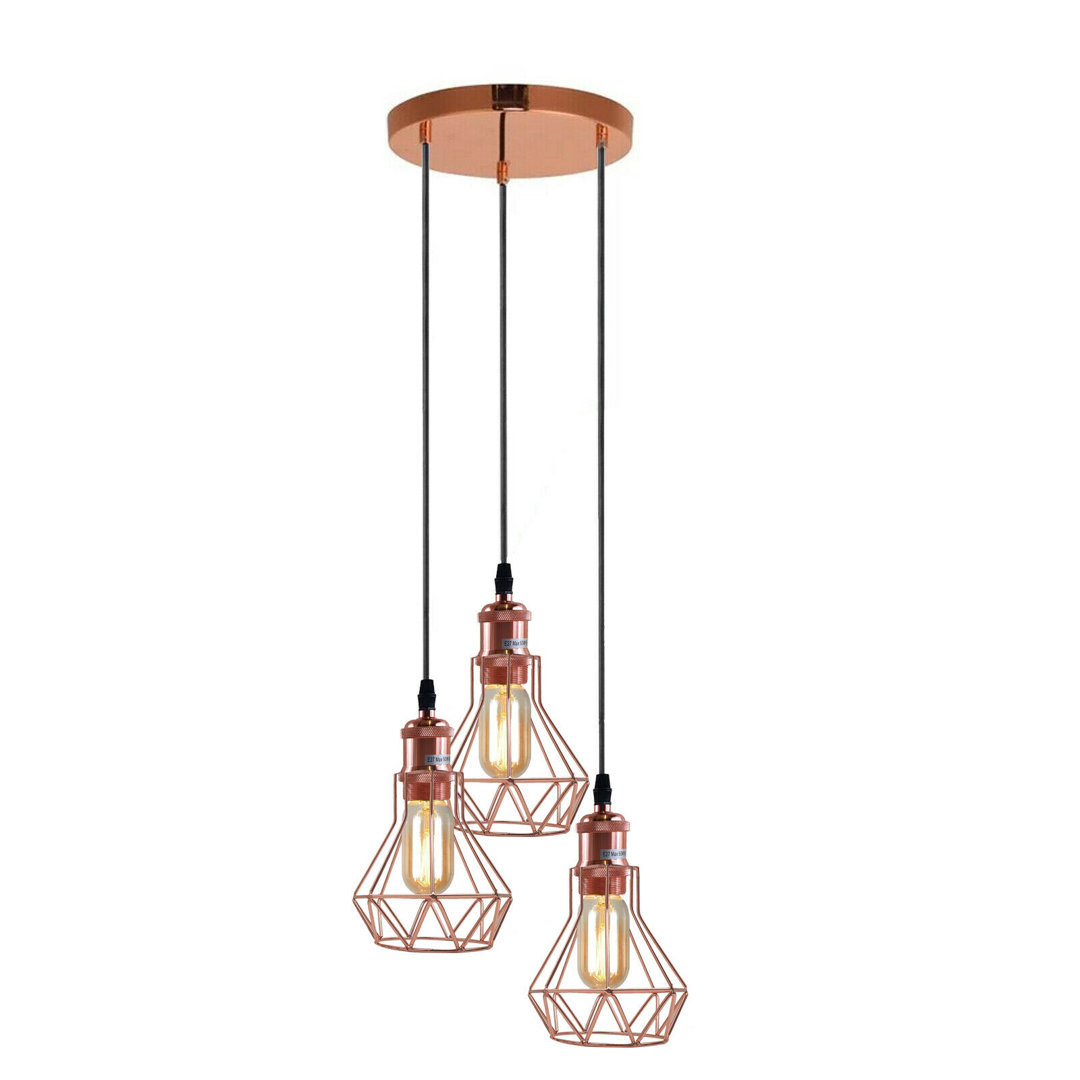 Laisha 3 - Light Rose Gold Cluster Pendant