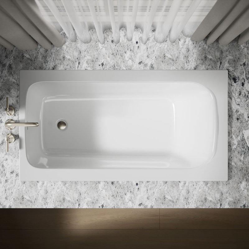 Avec 60 In. X 32 In. Drop-In Bath, White