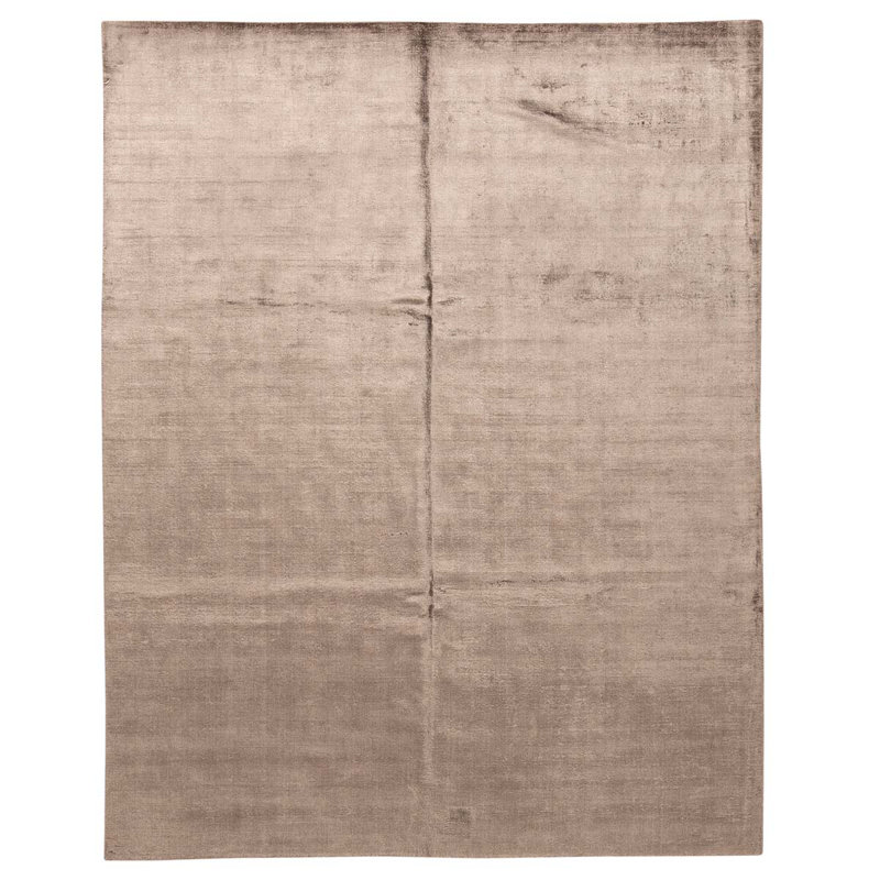 Tapis beige uni uni noué à la main 7 pi 9 po x 9 pi 9 po