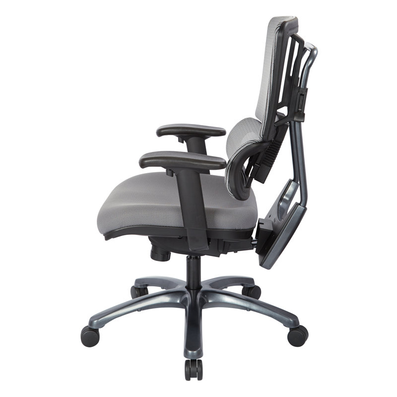 Ergonomic Executive Swivel Chair with Grey Mesh and Titanium Base