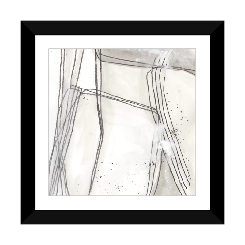 « abstract logic ii », reproduction d’art sur toile tendue, H 16 po x l 16 po x P 1 po, Papier d'art encadré noir, Blanc
