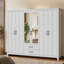 Limestone 6 Door 2 Drawer Wardrobe with Mirror-119009980