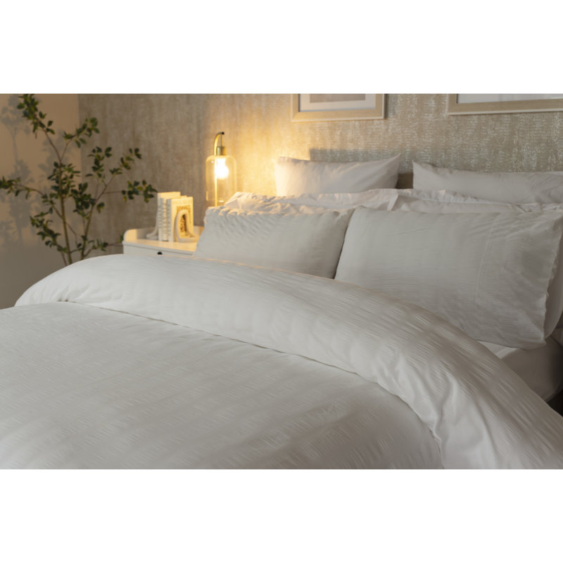 Samara Cotton Blend Duvet Cover Set with Pillowcases Included, Single