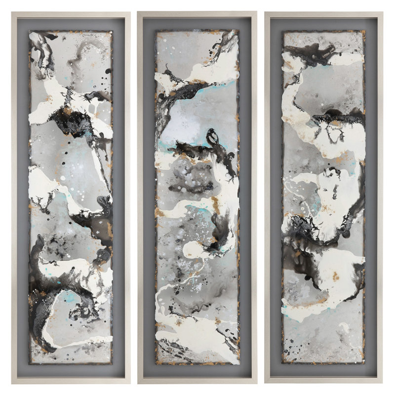 3 Piece Floater Frame Painting Set on Canvas