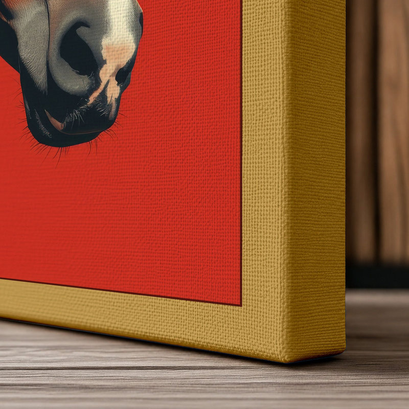 Noble Steed Portrait Modern - Wrapped Canvas, 18x12 - 45.7 x 30.5 cm, Ochre Border