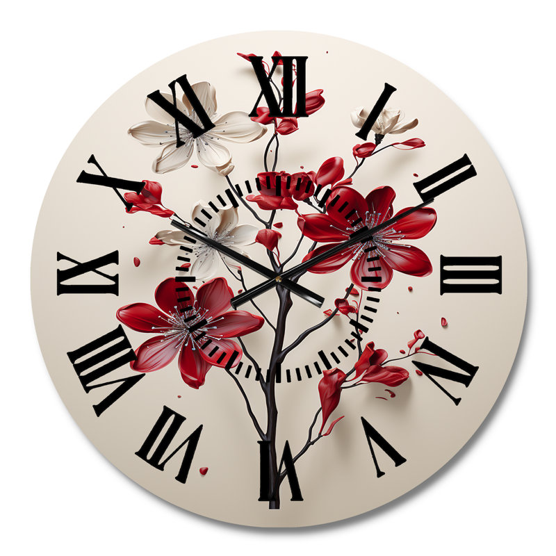 Horloge murale Minimalisme rouge, Médium