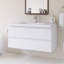 Meuble-lavabo mural simple avec plateau en résine intégré blanc-2042215609-2042215608
