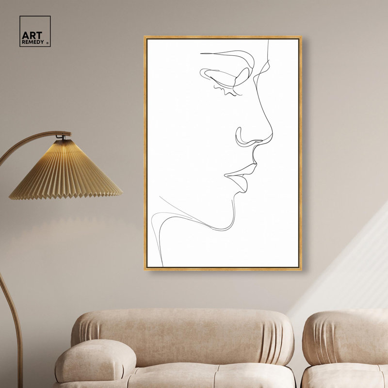 "Linear Ressemblance II", impression sur toile par Art Remedy, cadre doré, 30 x 45, H 46 po x l 31 po, Cadre doré