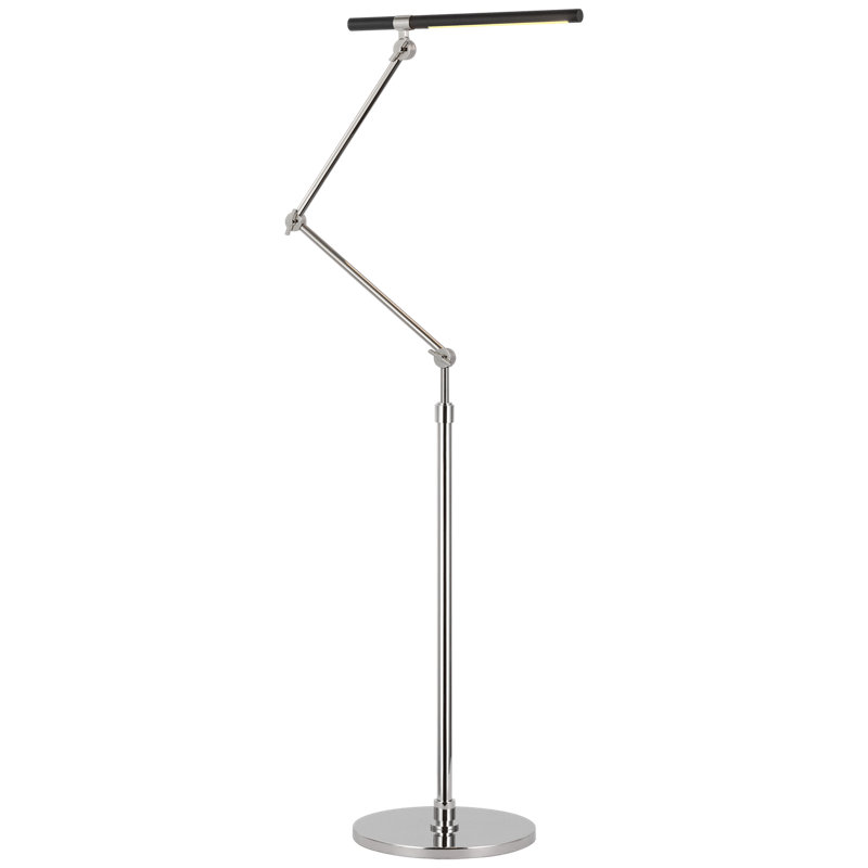 Heron LED Task Floor Lamp, Polished Nickel