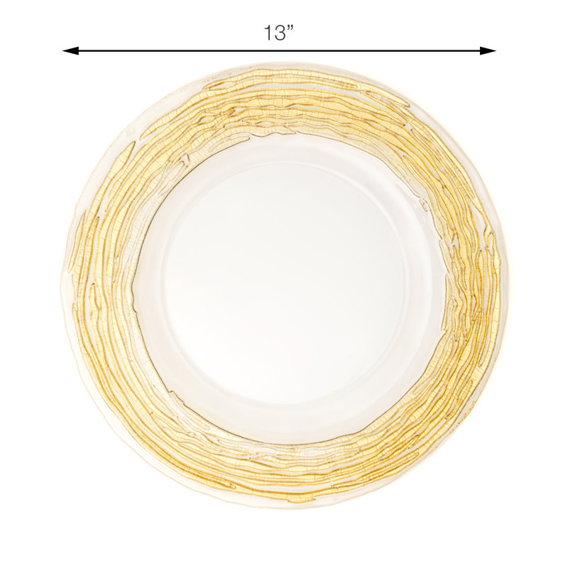 Mccain Glass Abstract Charger, Gold