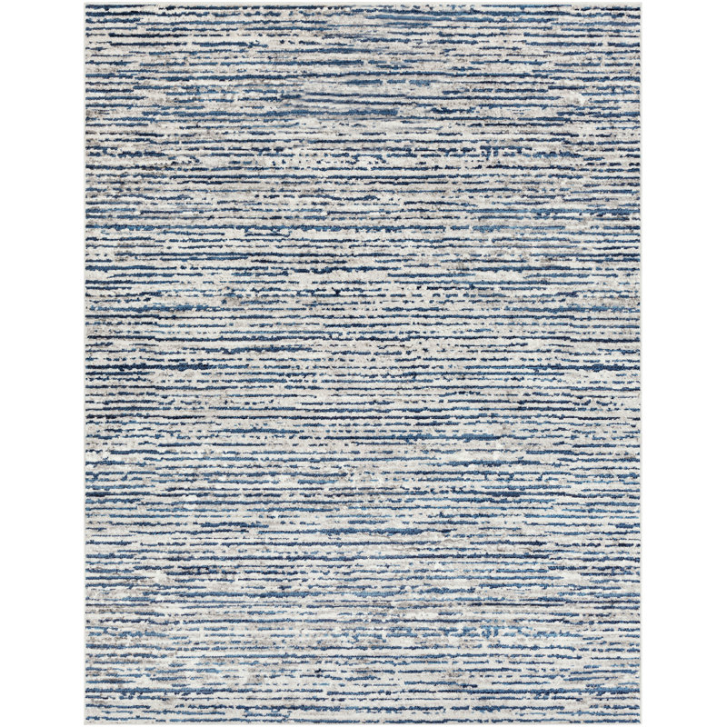 Tapis rayé tissé à la machine Cedar, Rectangle 7 pi 10 po x 10 pi 2 po