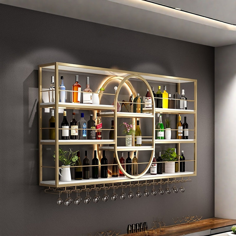 Gold Multifunctional Iron Sturdy Wine Rack