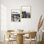 Reproduction d'art mural encadrée, vue aérienne, noir et blanc, forêt brumeuse, photographie de nature, paysage, illustration décorative pour salon, chambre à coucher, bureau