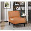Fauteuil d'appoint rembourré en cuir avec dossier orange et dossier en bois massif-1082457462