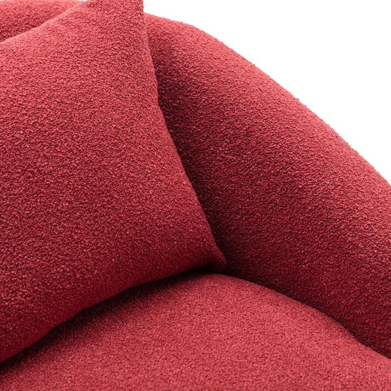 27" Wide Upholstered Accent Chair, Red 100% Polyester