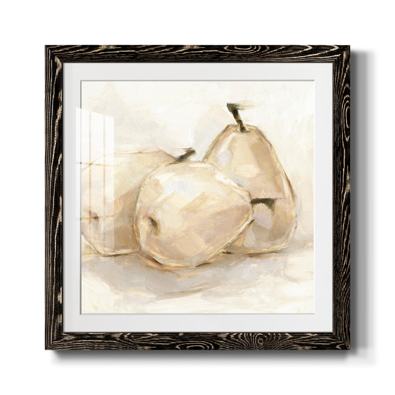 White Pear Study II - reproduction encadrée de qualité supérieure - prête à être accrochée, H 17 po x l 17 po x P 1,5 po