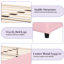 Lit rembourré en cuir de polyuréthane rose avec tête de lit d'inspiration papillon, structure en métal, structure, pas de sommier tapissier requis, accents faciles à assembler, base, ressort, assemblage rapide-130149909-130149907