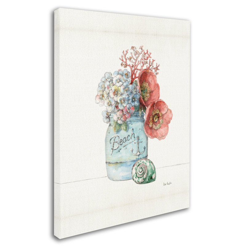 Sea Finds I Nautical Floral Canvas Wall Art, 18x24 Inches