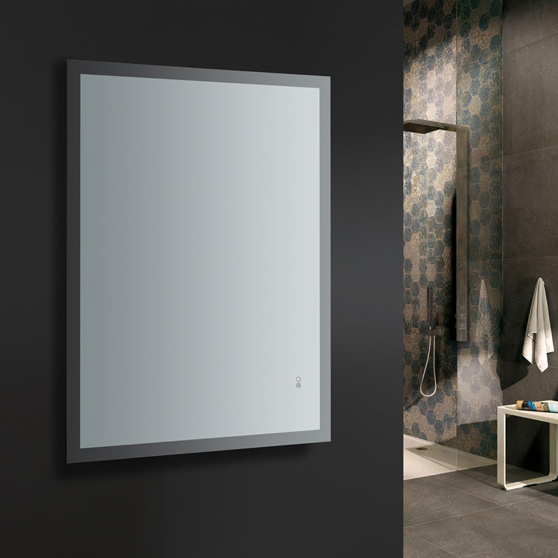 Sleek 48"x36" Frameless Bathroom Vanity Mirror with LED Halo & Fog-Free Technology