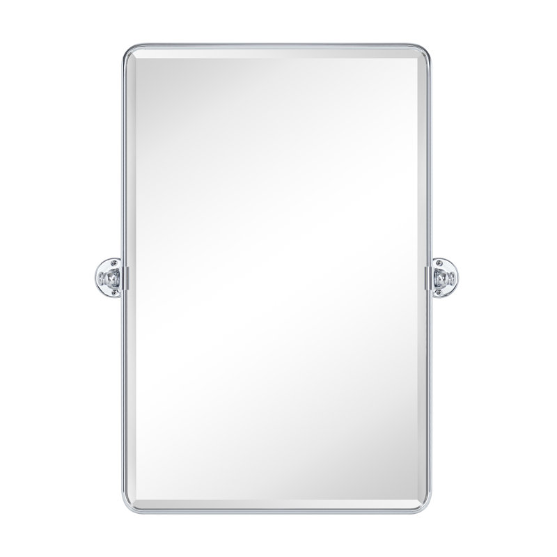 Miroir mural de salle de bain Woodvale, 35 po x 23 po, Chrome