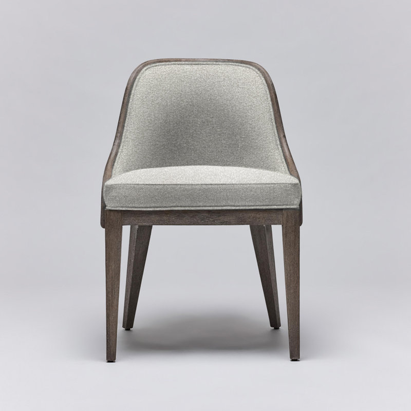 Chaise d'appoint rembourrée Siesta, Faux lin fougère, Céruse grise