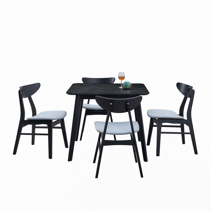 Ensemble de 2 chaises de salle à manger en bois, Noir