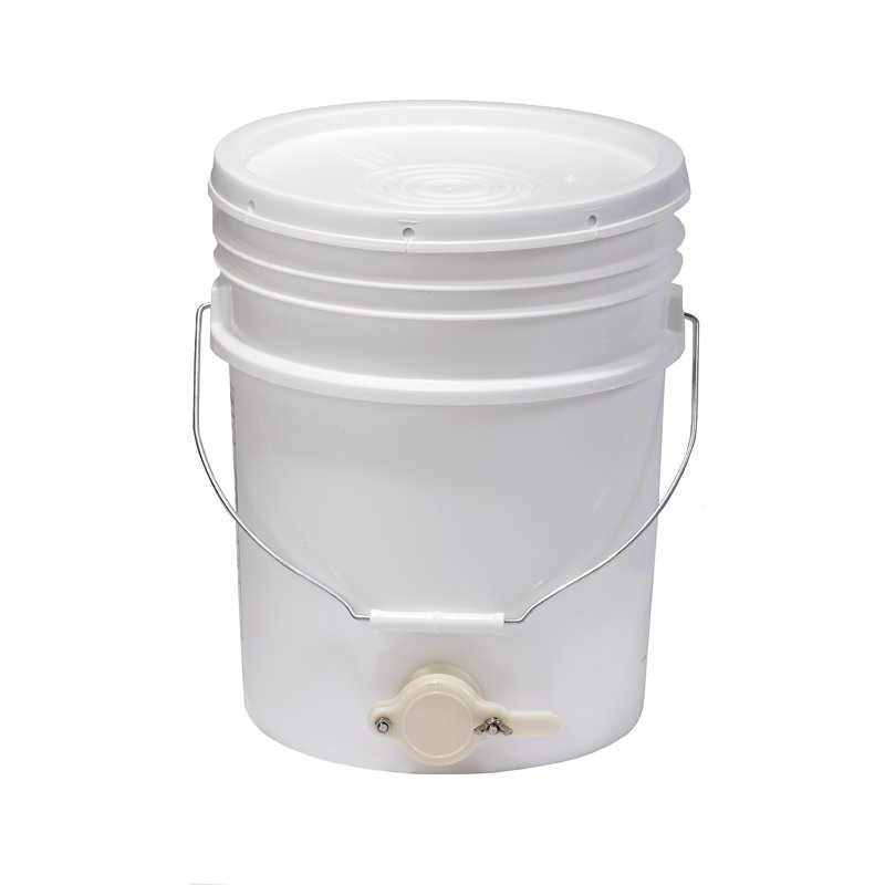 Little Giant 20 qt White Plastic Honey Bucket with Honey Gate