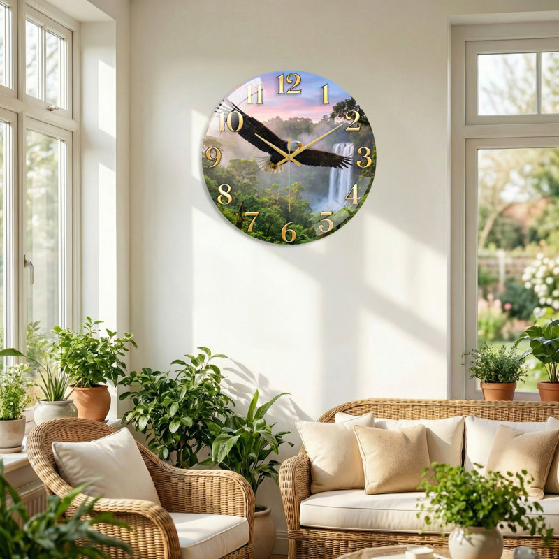 Horloge murale Eagle, 60 x 60 cm (23,6 x 23,6 pouces)