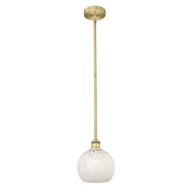 Luminaire suspendu 1 lumière Ivana, H 10 po x l 8 po x P 8 po, Laiton brossé