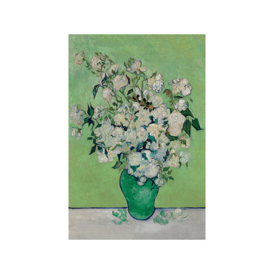 A Vase of Roses, 1890 by Vincent Van Gogh - 1 Piece Wrapped Canvas Painting