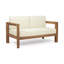 Table basse en bois et bois, siège à eau, lattes à dossier ouvert classique, brun beige et table avec coussins confortables et imperméables
