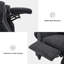 Fauteuil inclinable poussoir, chaises d'appoint rembourrées en chenille, canapé inclinable réglable-97828931