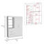 Armoire 3 tiroirs, porte double, tablette à 3 niveaux-1610590395