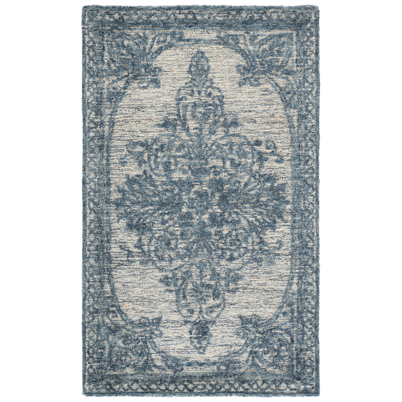 Tapis bleu / ivoire Metro 616, Rectangulaire 3 pi x 5 pi