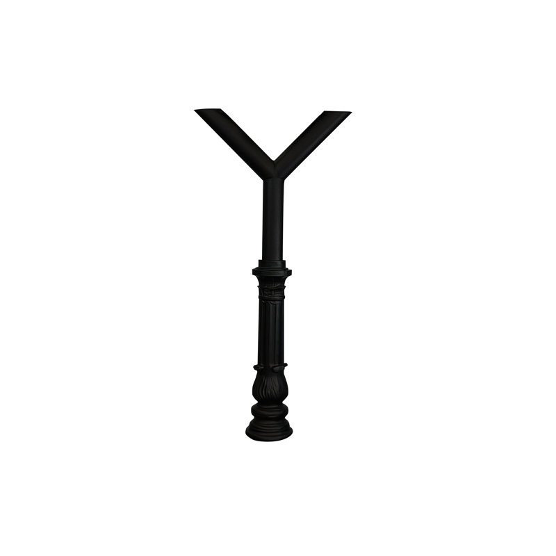 Penfield Triple Mailbox Post - 62'' Tall with Ornate Base - Multi-Mount Post, Black