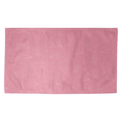 Tapis rose/zone blanche fait main