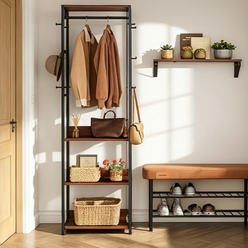 Freestanding 5 - Hook Coat Rack