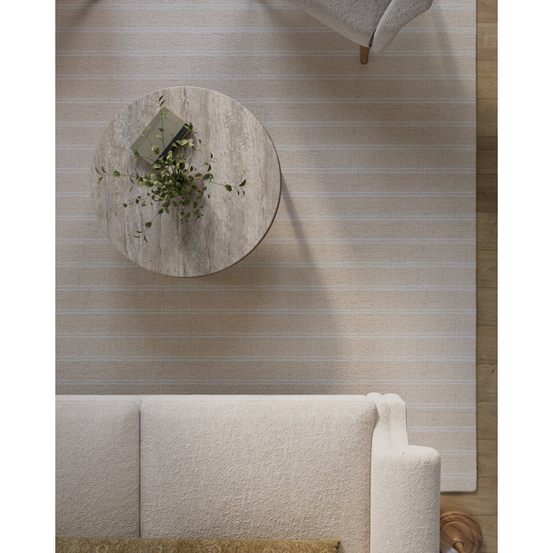 Tapis rayé en laine et polyester tissé à la main Williamsburg, motif bouleau, 3,66 m x 4,27 m, Bouleau, 12 pi x 14 pi