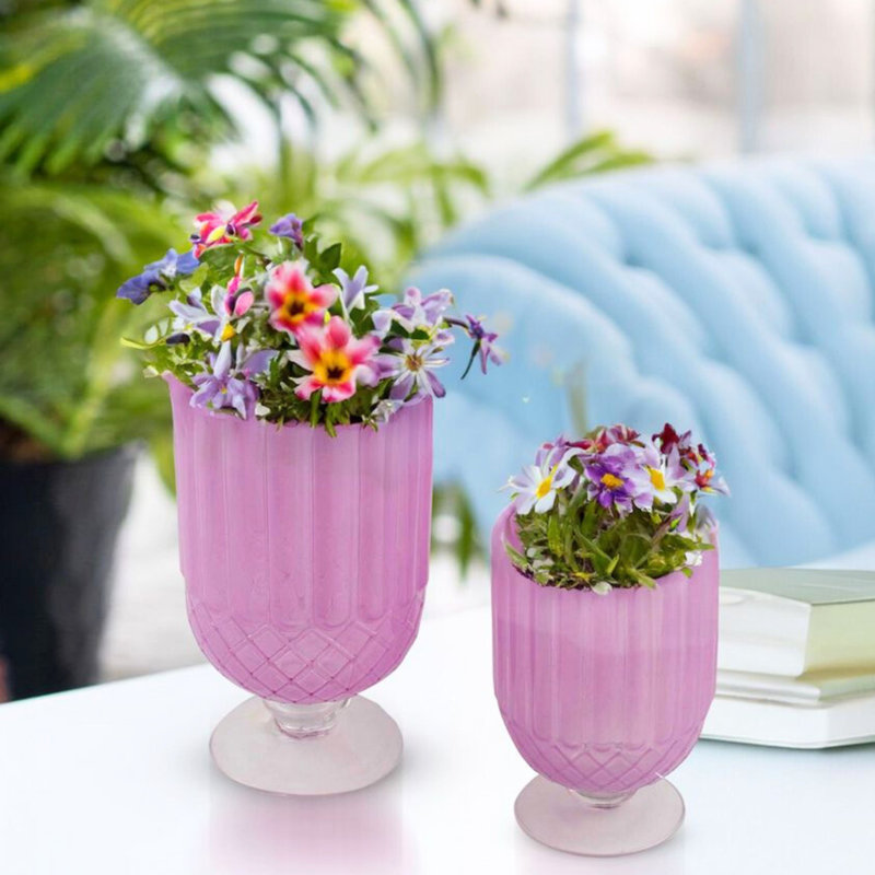 Cerys Glass Table Vase, Pink