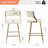 (SET of 2) 26'' Counter height bar stools Corduroy kitchen island counter bar stool with back, base and footrest-1178073543-1178418944