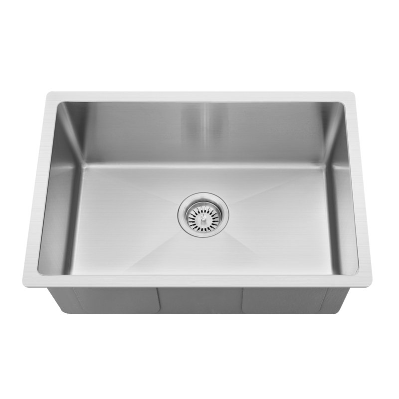 26" x 18" Handmade Undermount Single Bowl 304 Stainless Steel ADA Kitchen Sink