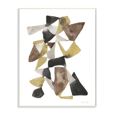 «Abstract Black Gold Brown Shape Design» par Jennifer Goldberger - reproduction d'art