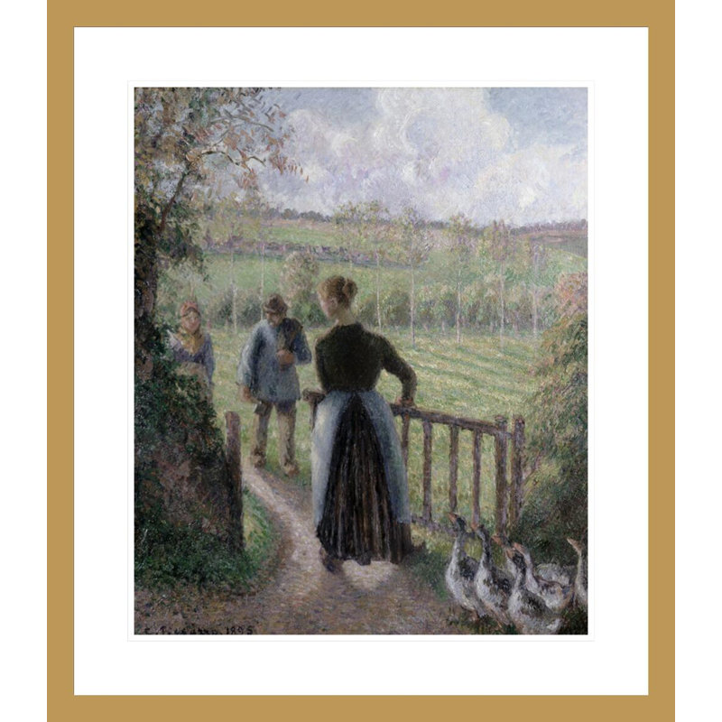 La femme aux oies par Camille Pissarro, H 27,01 po x l 23,5 po