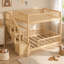 Lit superposé double au-dessus d'un lit double avec escalier de rangement-1335030089