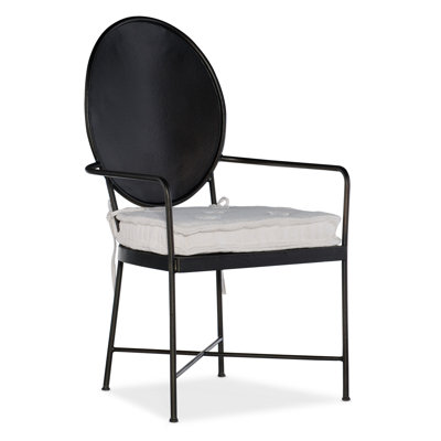 Ciaobella Tufted Metal Arm Chair in Black/Cream -  Hooker Furniture, 5805-75400-89