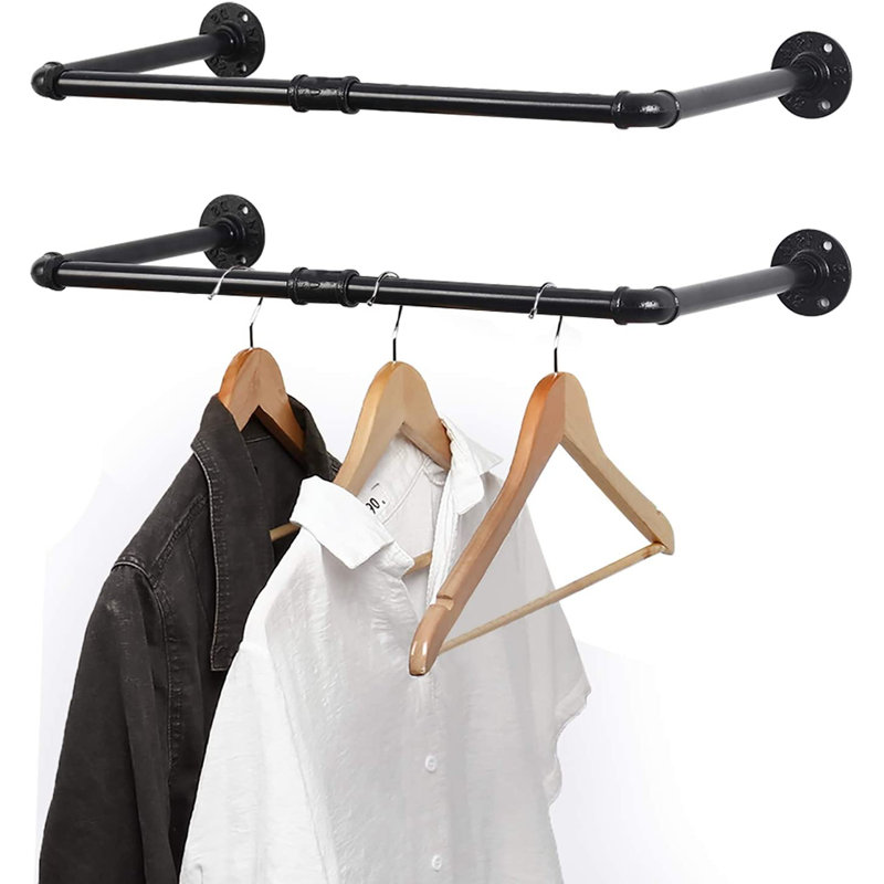 Fritch 32.6'' Metal Wall Mounted Clothes Rack