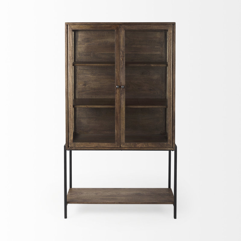 Arelius Curio Cabinet, Medium Brown