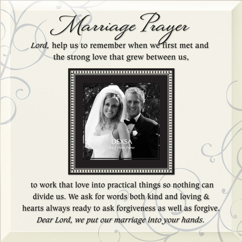 Beveled Glass Wedding Prayer Photo Frame with Easel